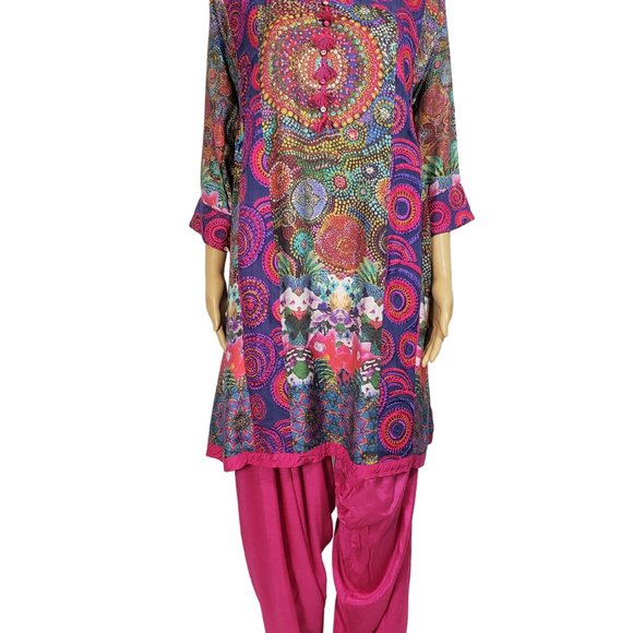 Almirah Junaid Jamshed Pakistani Viscose Chiffon Ready-Made Shalwar Kameez Suit - Picture 3 of 16